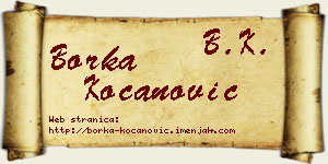 Borka Kocanović vizit kartica